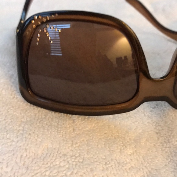 Dior Rectangle Sunglasses in Brown w/Rhinestones - Picture 2 of 4